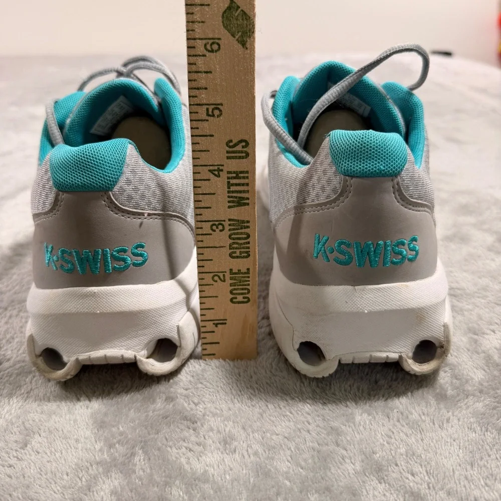 K-Swiss K17/111 Sneakers Men 11 Grey Teal Low Top Mesh Running Shoes 05481-044-M